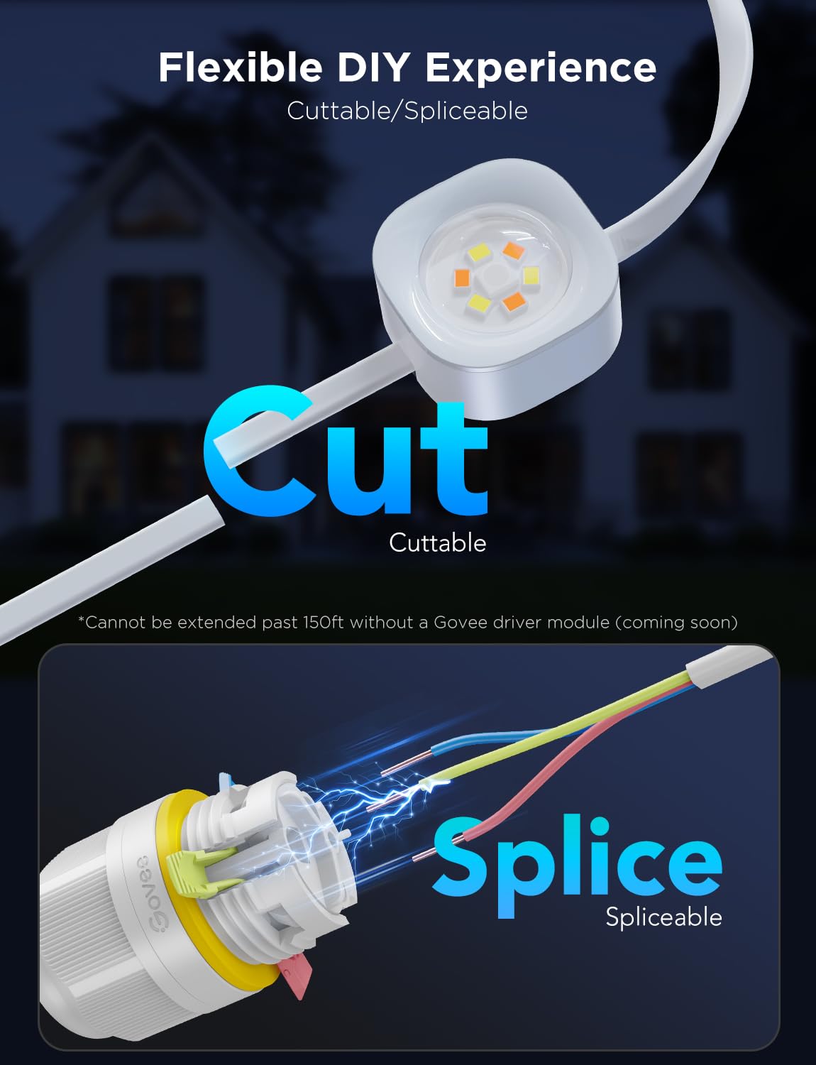 Govee Permanent Outdoor Lights Pro, 100ft with 60 RGBIC LED Lights