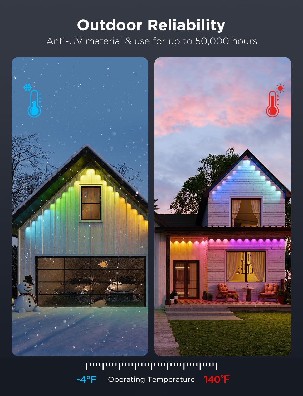 Govee Permanent Outdoor Lights Pro, 100ft with 60 RGBIC LED Lights