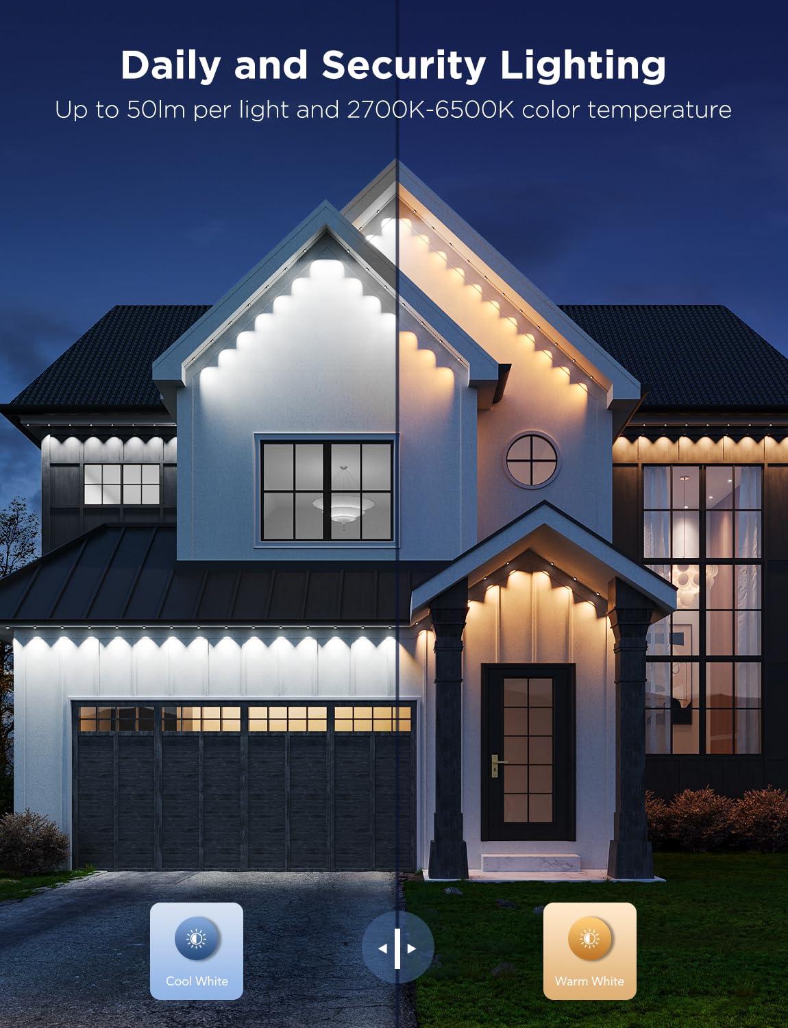 Govee Permanent Outdoor Lights Pro, 100ft with 60 RGBIC LED Lights