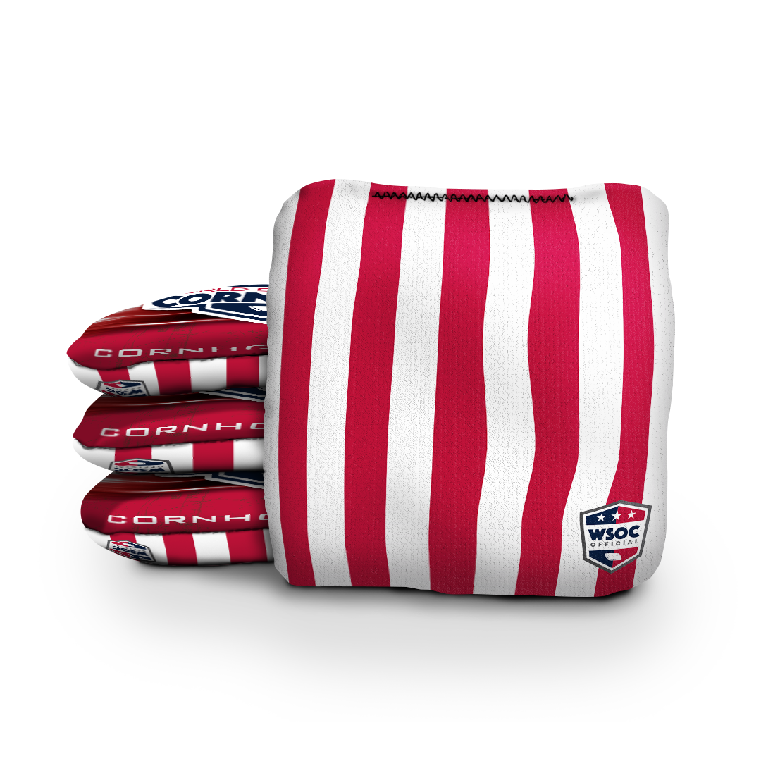 Patriotic Stars and Stripes - 6 Inch WSOC Official Pro Cornhole Bags