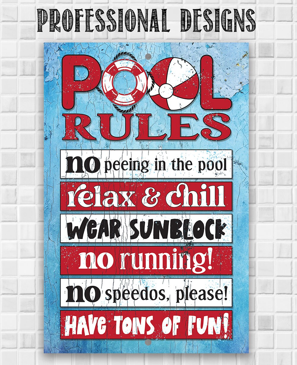 Pool Rules - Metal Sign