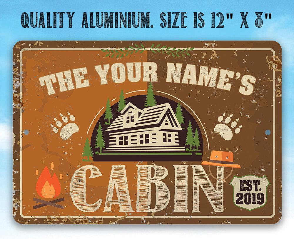 Personalized - Family Cabin - Metal Sign