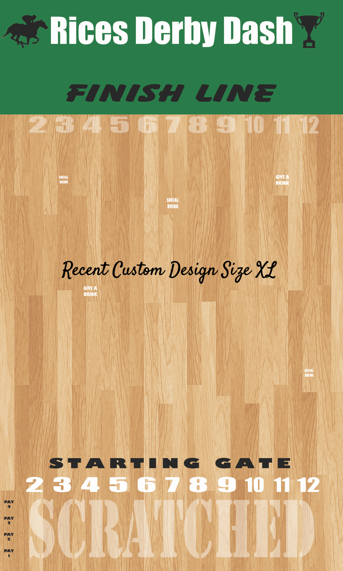 The Horse Race Game Plain or Custom Theme
