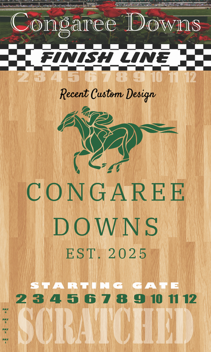 The Horse Race Party Game Brown Striped Track Edition