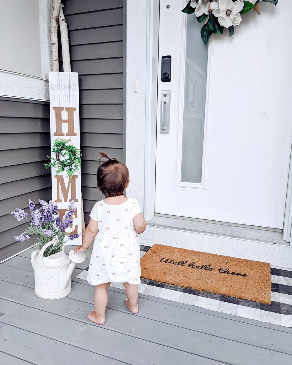 Well Hello There Vinyl Coir Doormat
