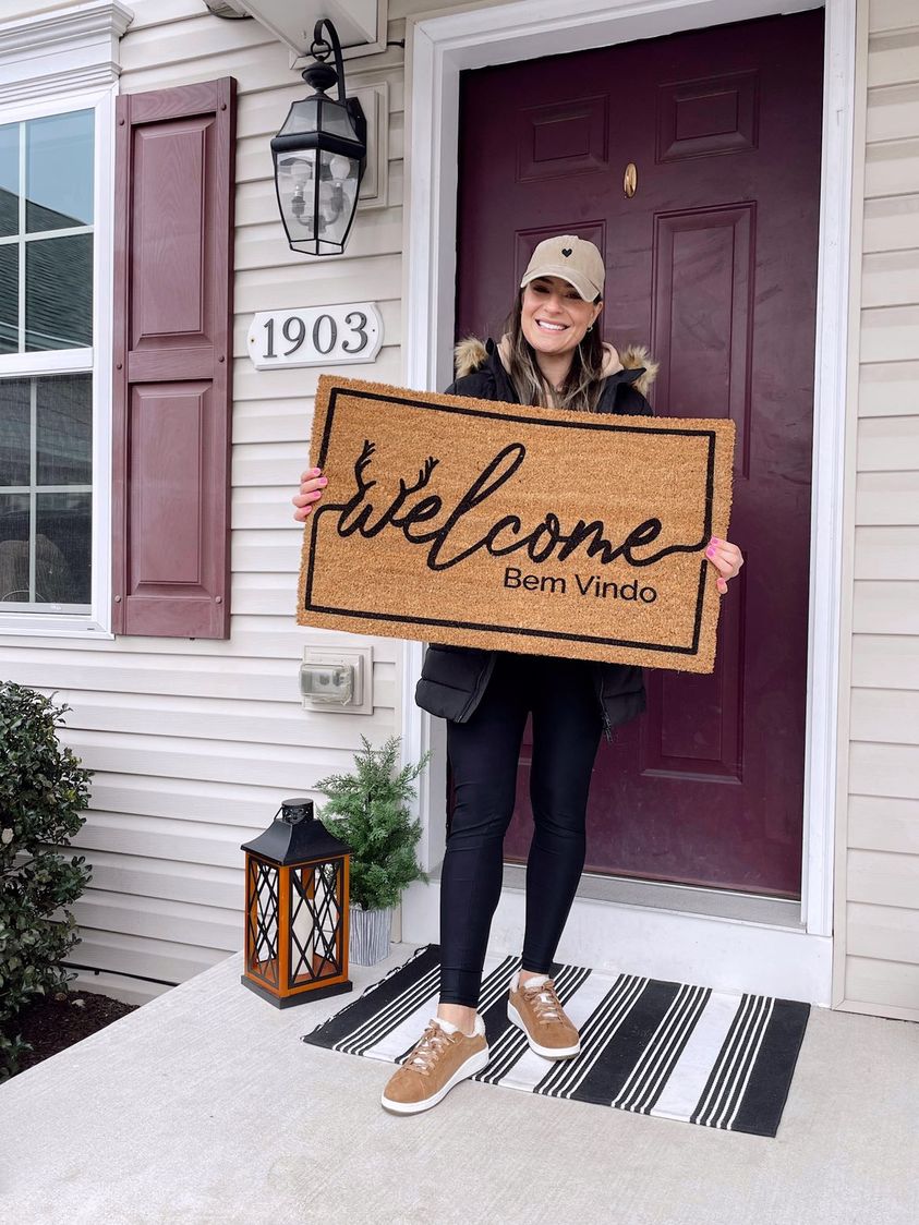 Personalized Welcome Christmas Mat