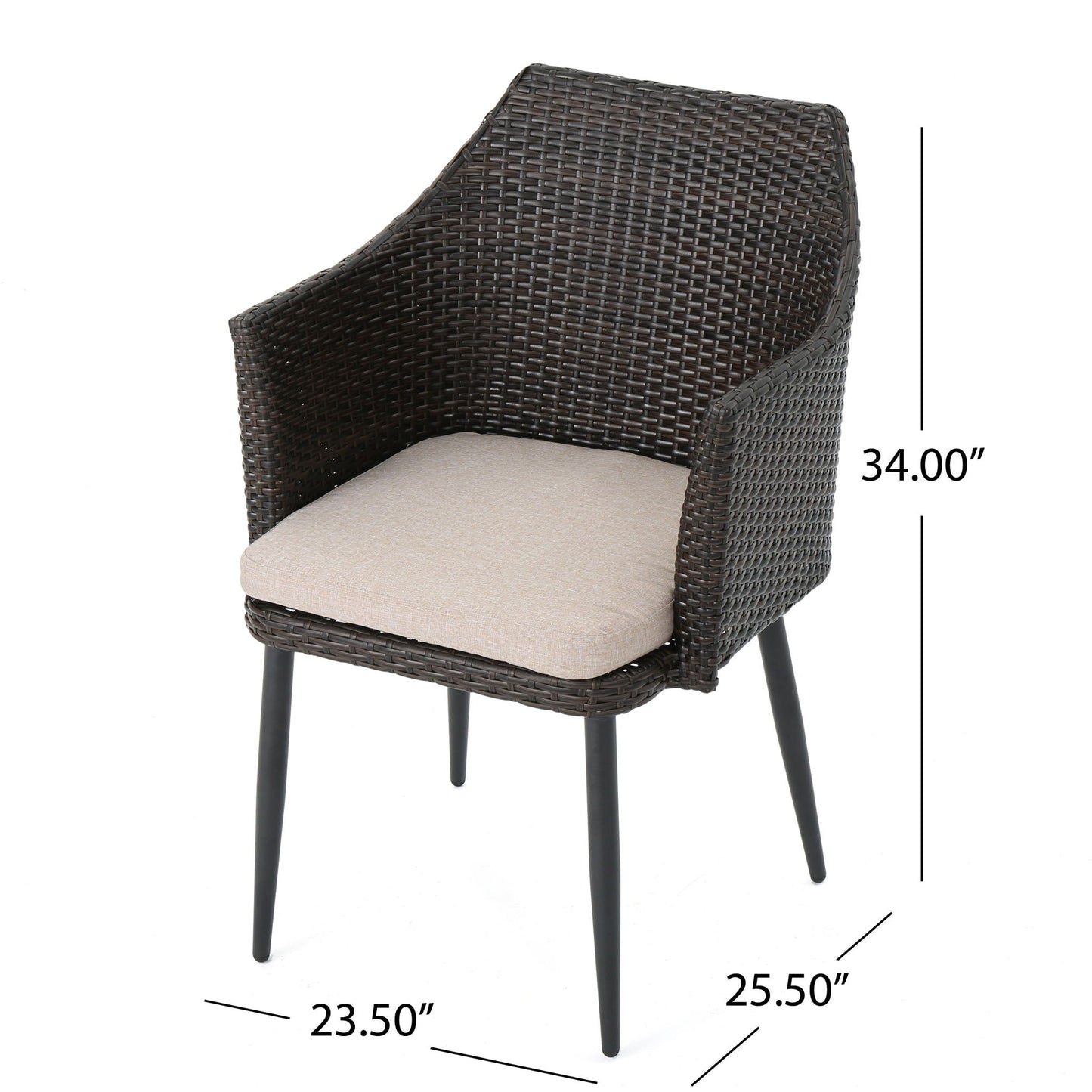 Kenneth 3 Pieces Chat Set Outdoor Furniture - Brown Multi