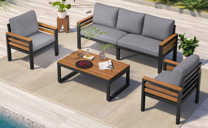 GO 4-Piece Outdoor Furniture Sofa Set for 5 People