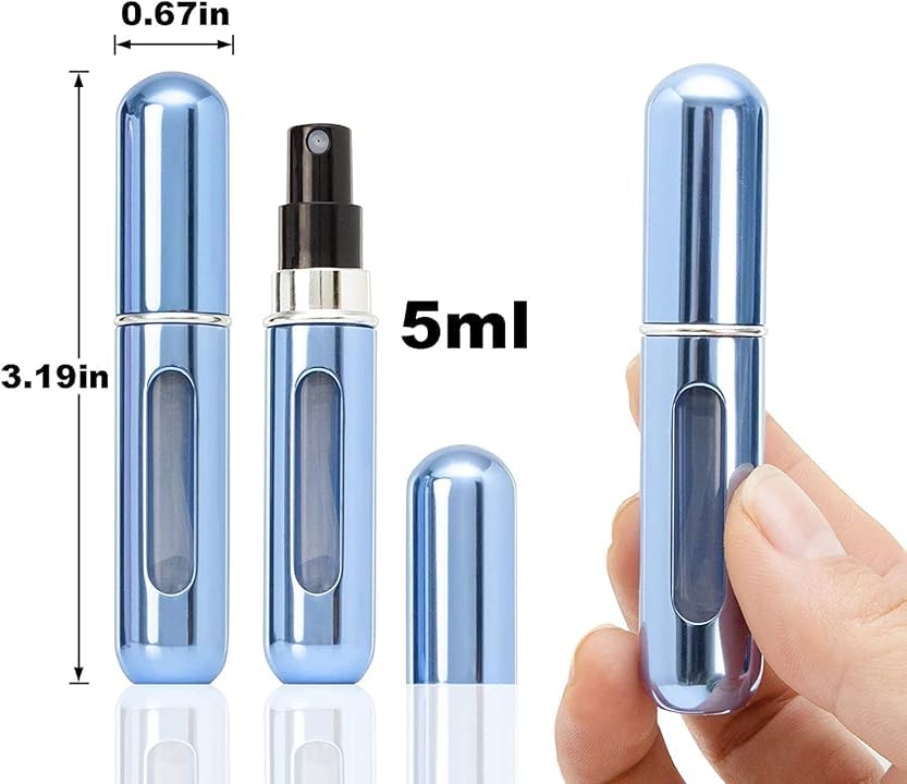 Refillable Cosmetic Spray Bottles Set, 4 Pieces, Travel Size Mini Empty Perfume/Cologne Atomizers