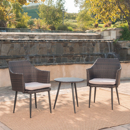 Kenneth 3 Pieces Chat Set Outdoor Furniture - Brown Multi