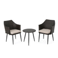 Kenneth 3 Pieces Chat Set Outdoor Furniture - Brown Multi