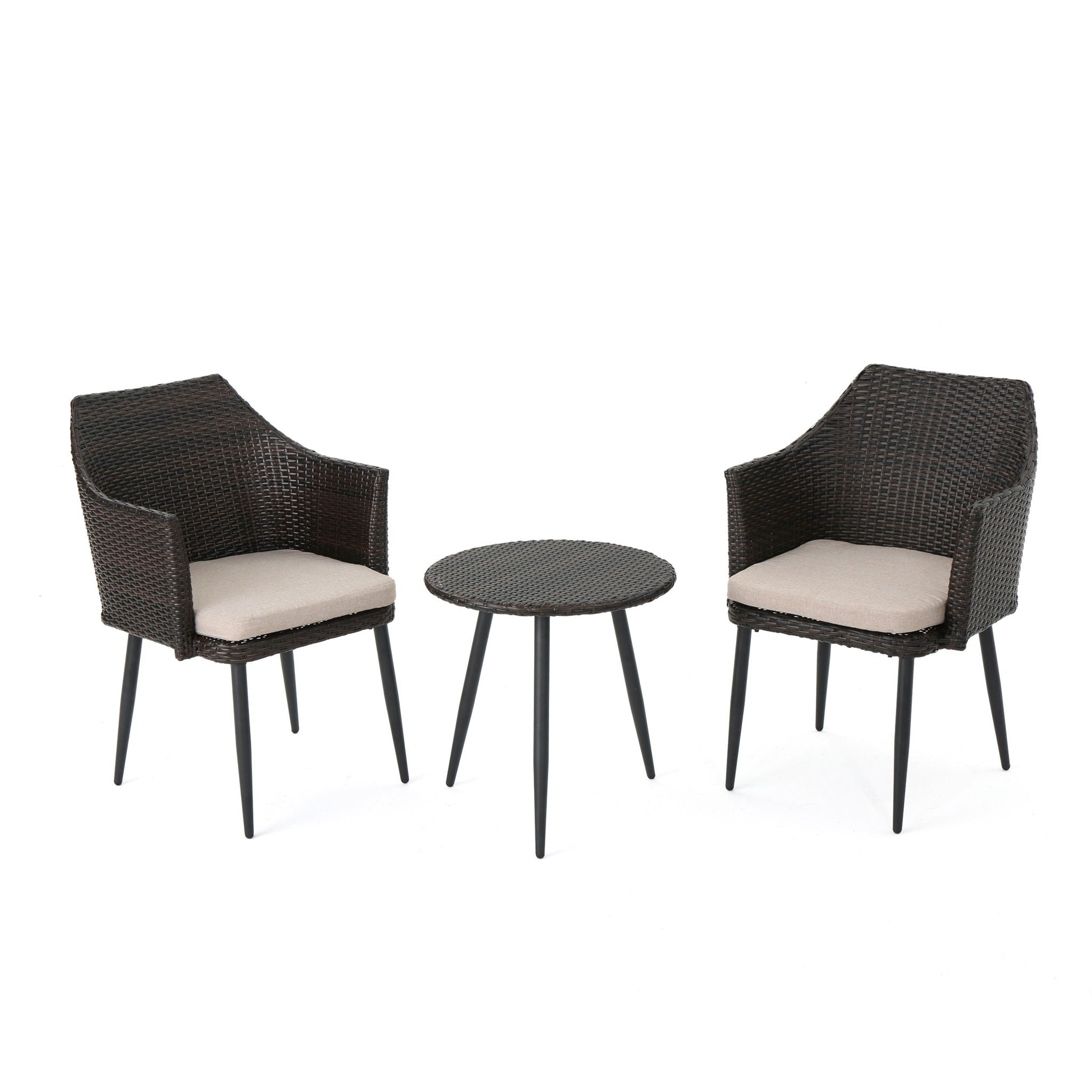 Kenneth 3 Pieces Chat Set Outdoor Furniture - Brown Multi