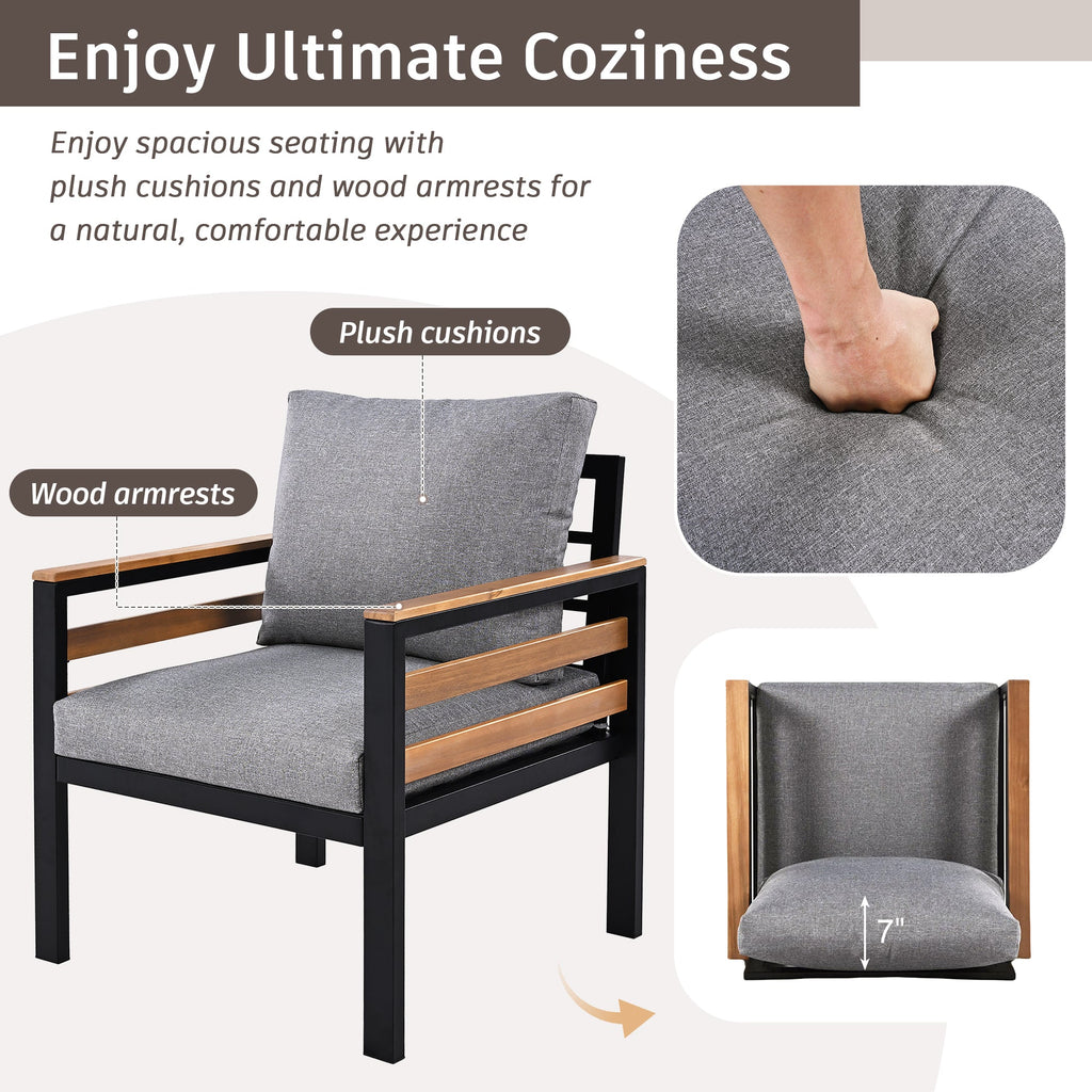 GO 4-Piece Outdoor Furniture Sofa Set for 5 People