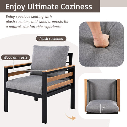 GO 4-Piece Outdoor Furniture Sofa Set for 5 People