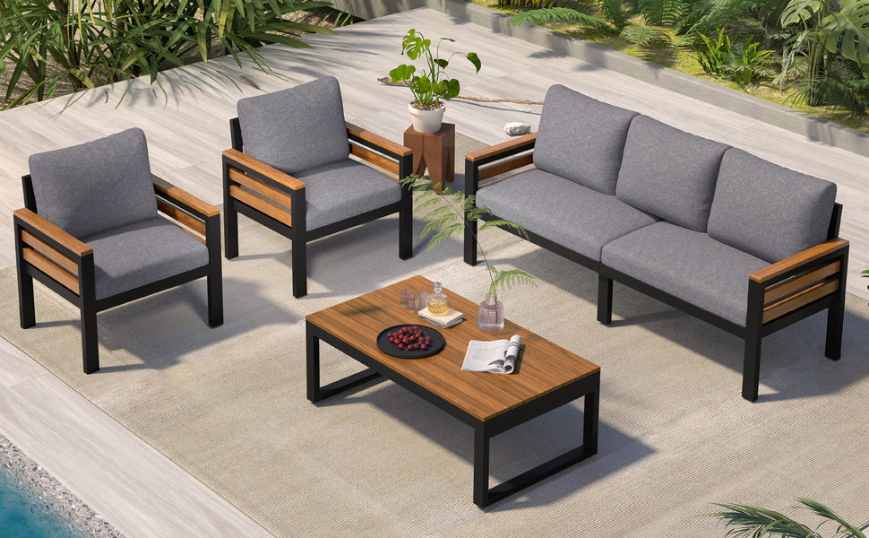 GO 4-Piece Outdoor Furniture Sofa Set for 5 People
