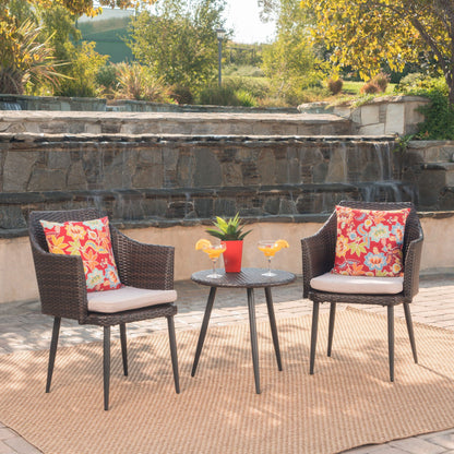 Kenneth 3 Pieces Chat Set Outdoor Furniture - Brown Multi