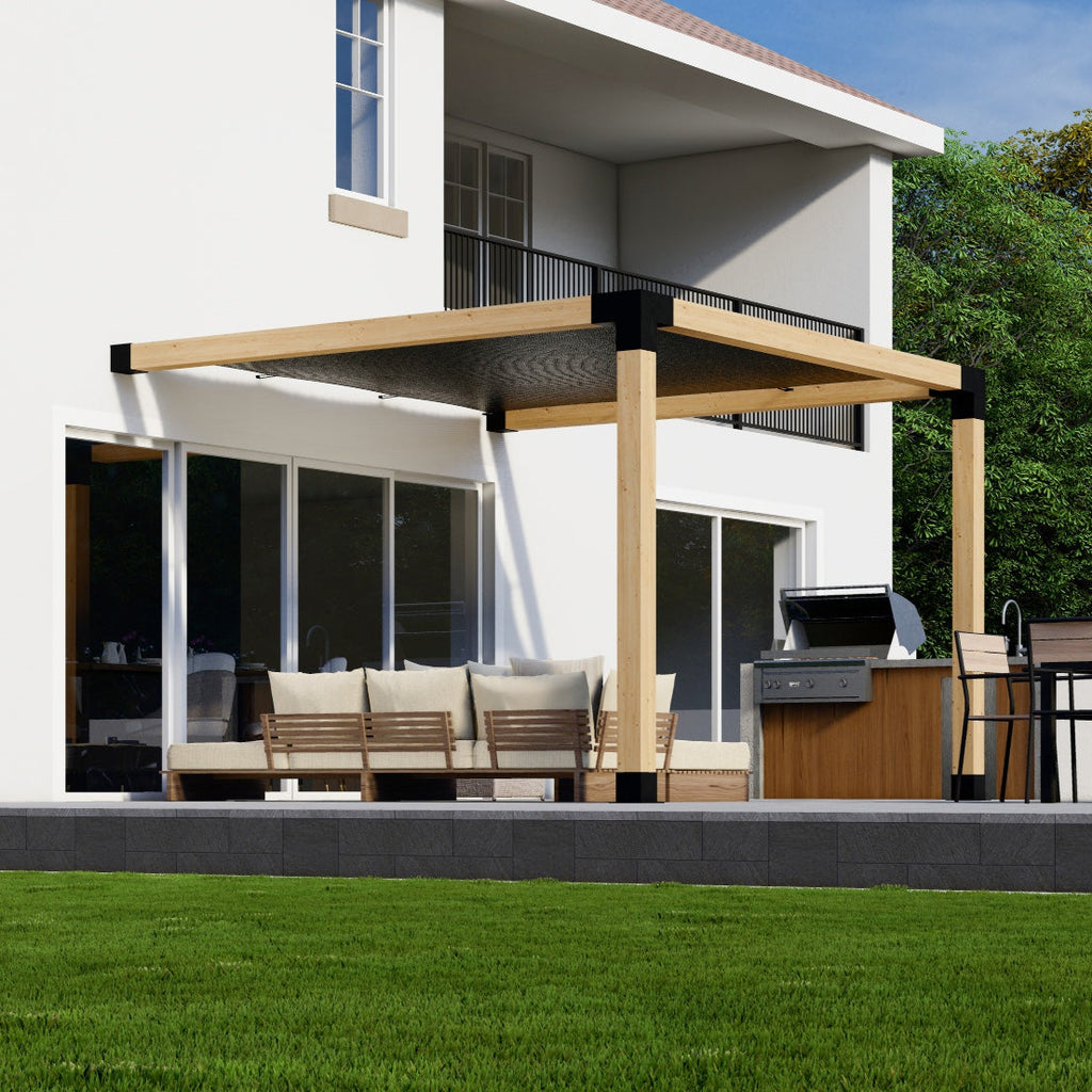 DIY Pergola Kit for an Attached Pergola With Canopy - Any Size Up to 12' x 12'