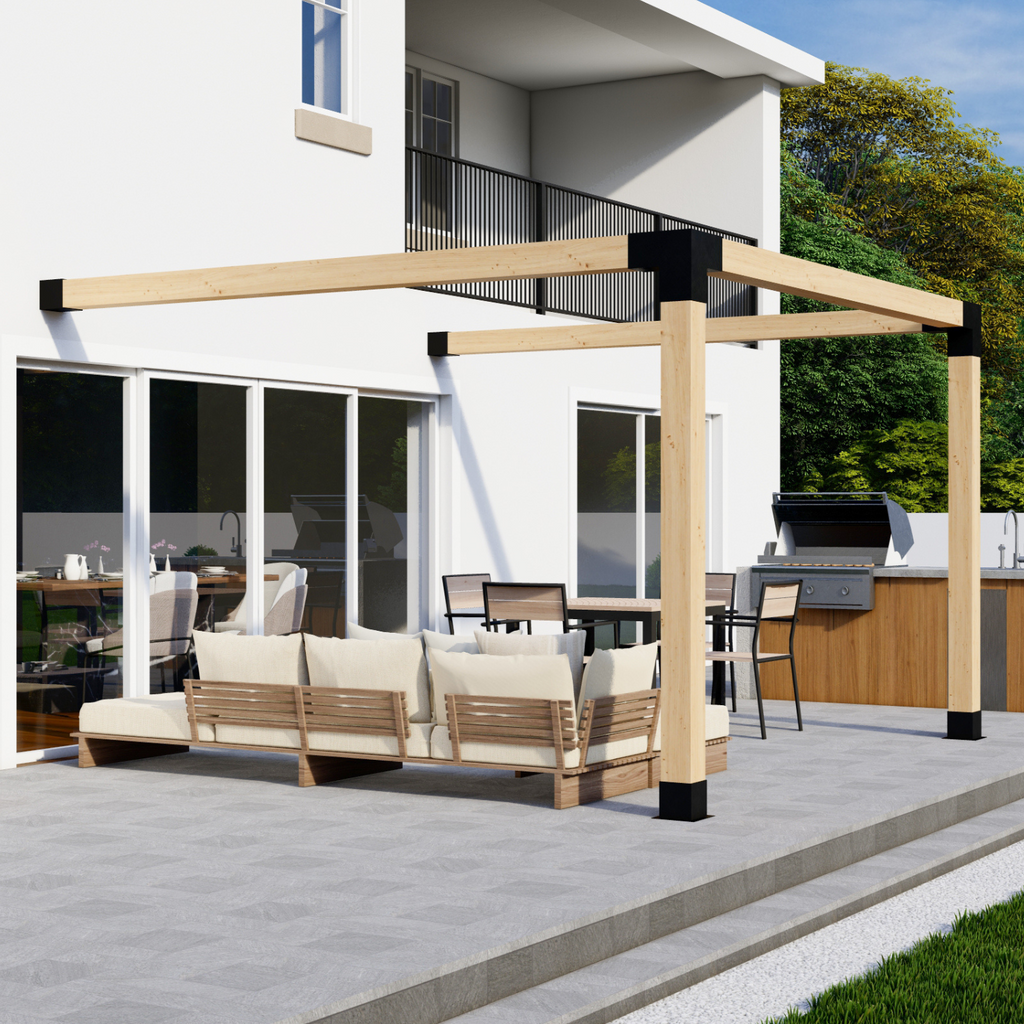 DIY Pergola Bracket Kit for an Attached Pergola Frame - Any Size Up to 12' x 12'