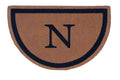 Black Half Round Single Border Personalized Doormats 38x60