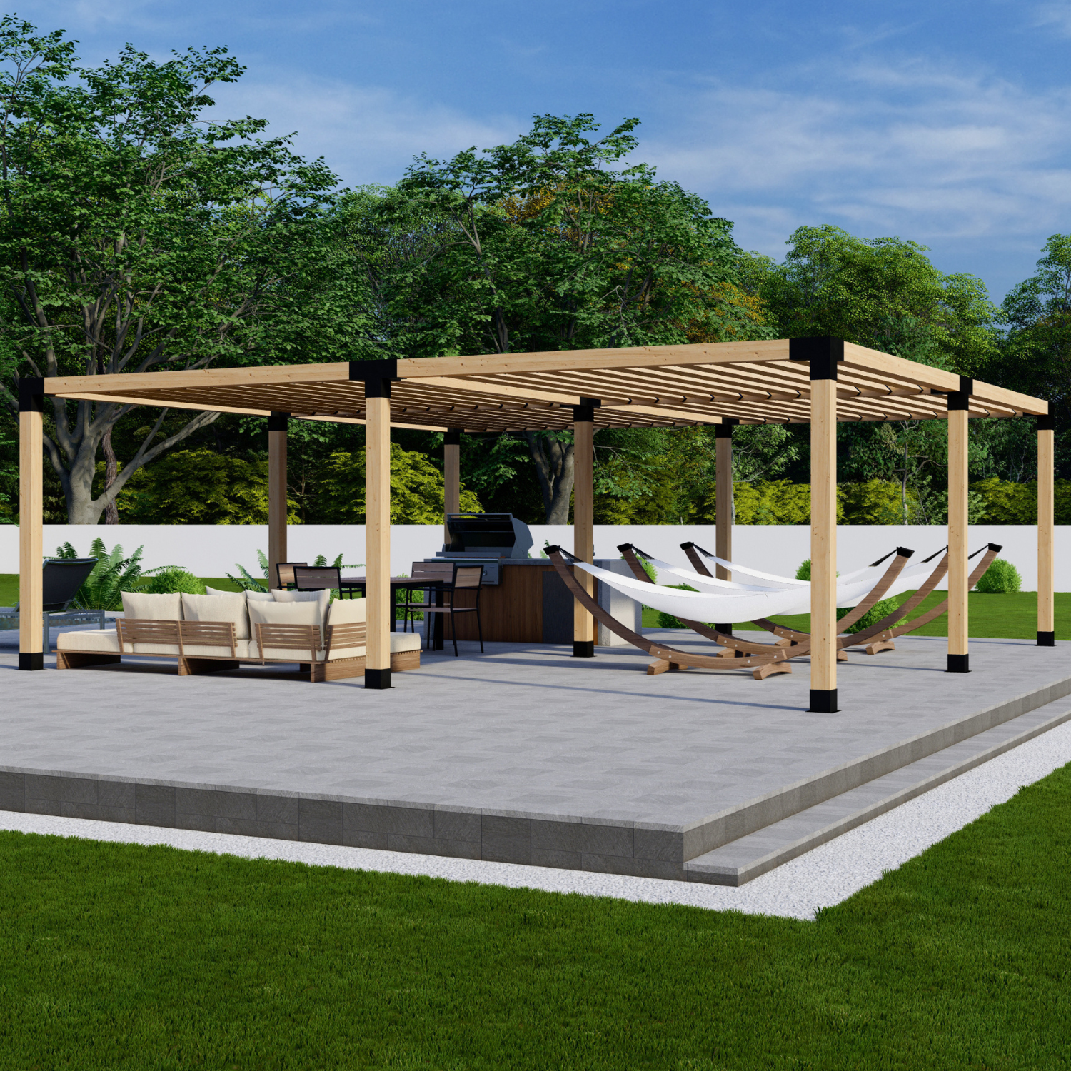 DIY Pergola Bracket Kit for a Freestanding Pergola With Slatted Roof - Any Size Up to 24' x 24'