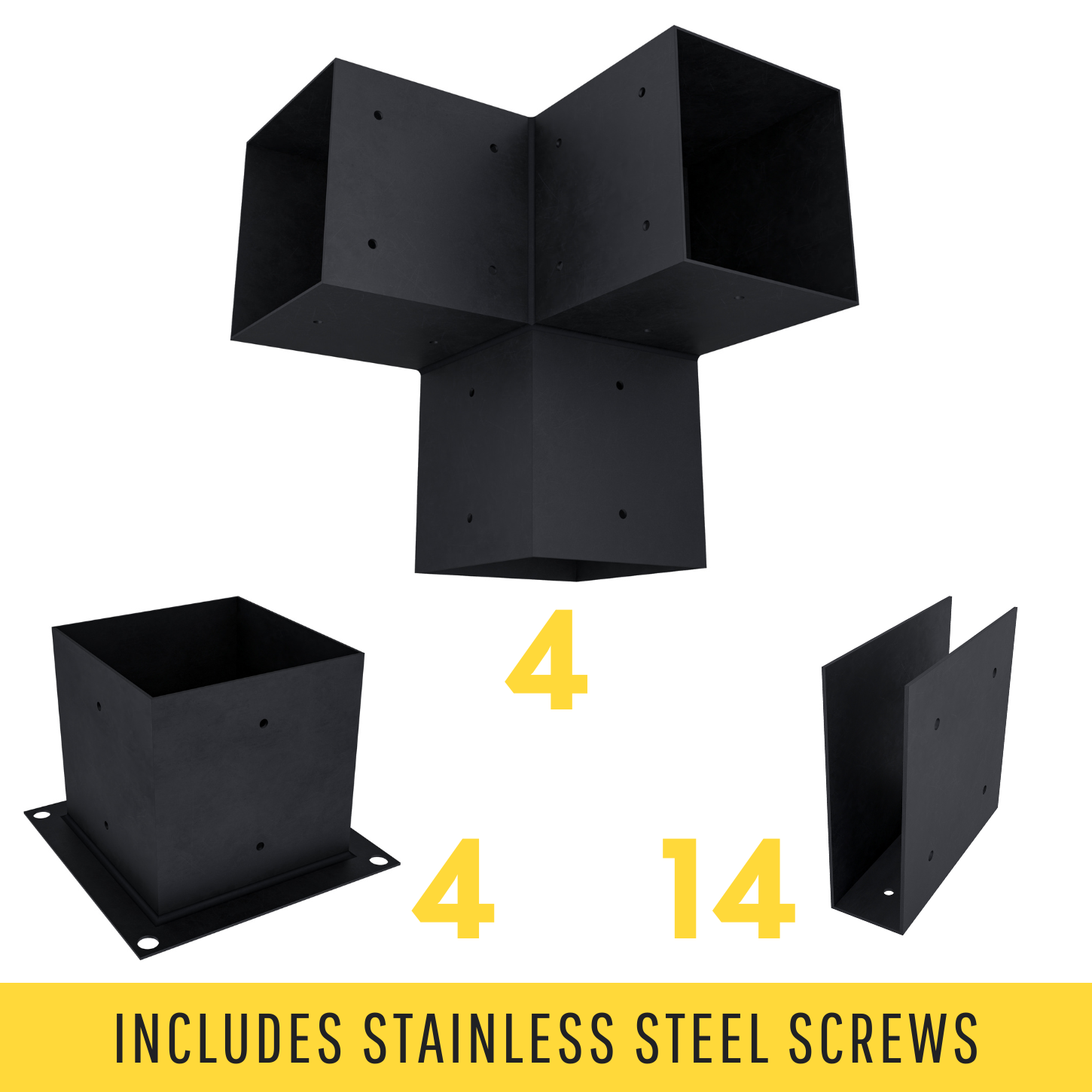 DIY Pergola Bracket Kit for a Freestanding Pergola With Roof Rafters - Any Size Up to 12' x 12'