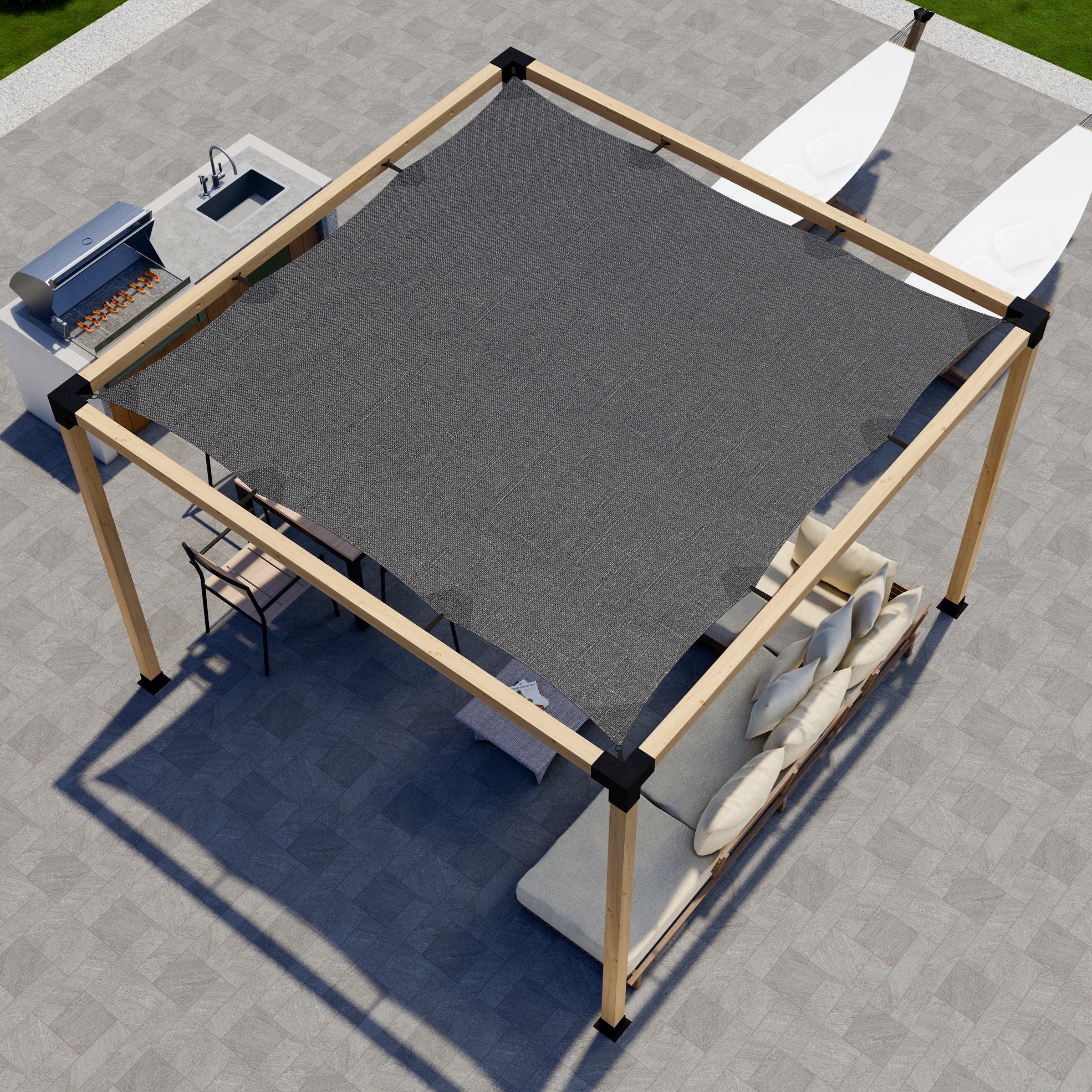 DIY Pergola Kit for a Freestanding Pergola With Canopy - Any Size Up to 12' x 12'