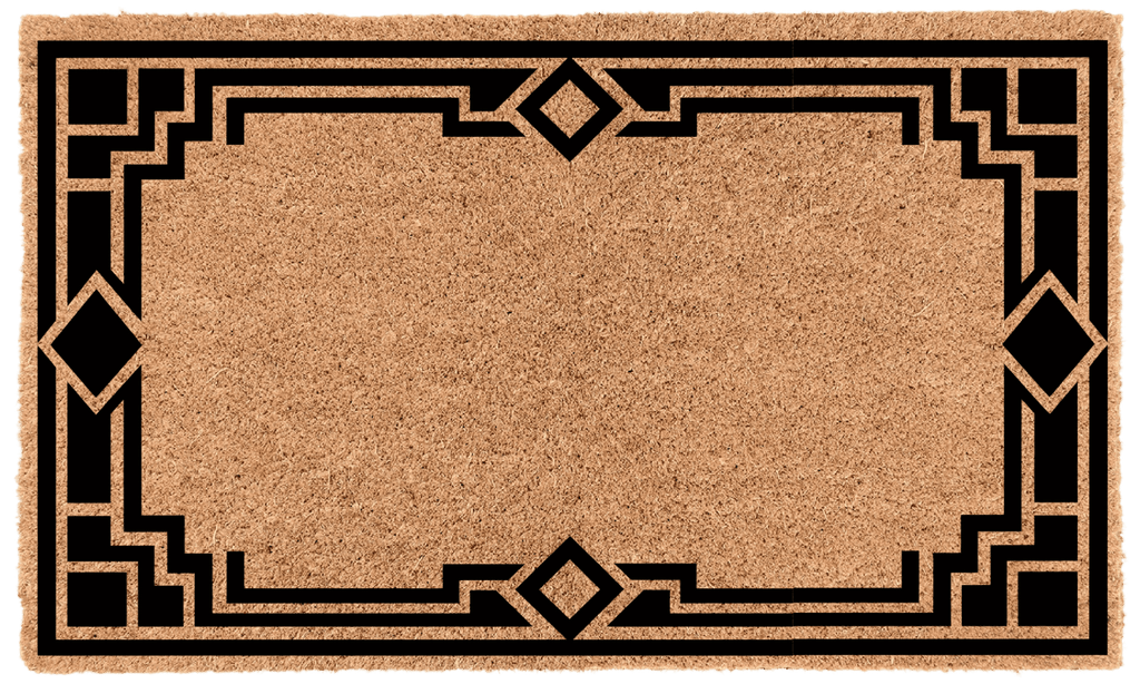 Geometric Border Personalized Coir Mat