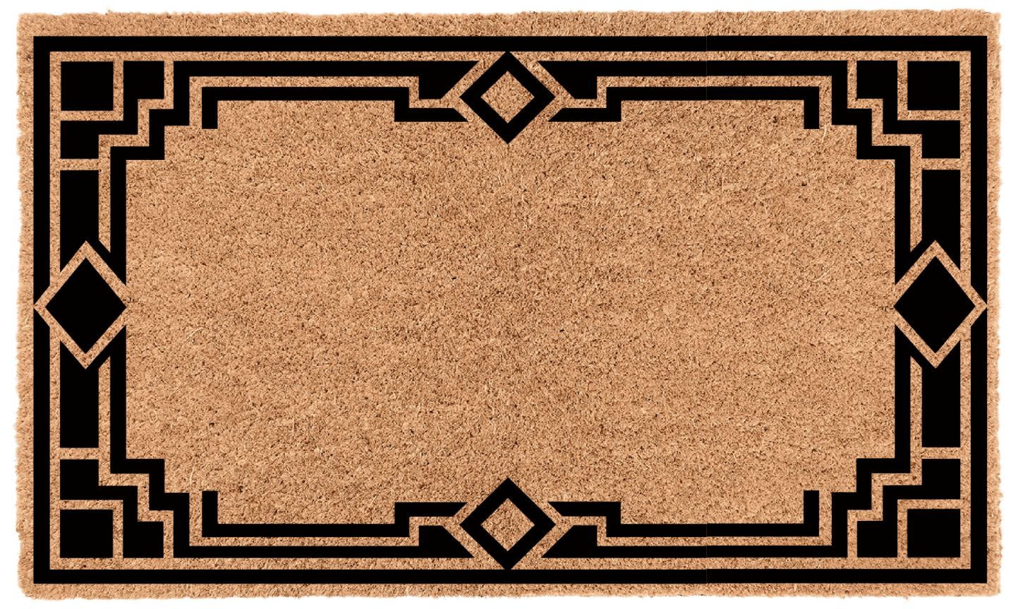 Geometric Border Personalized Coir Mat