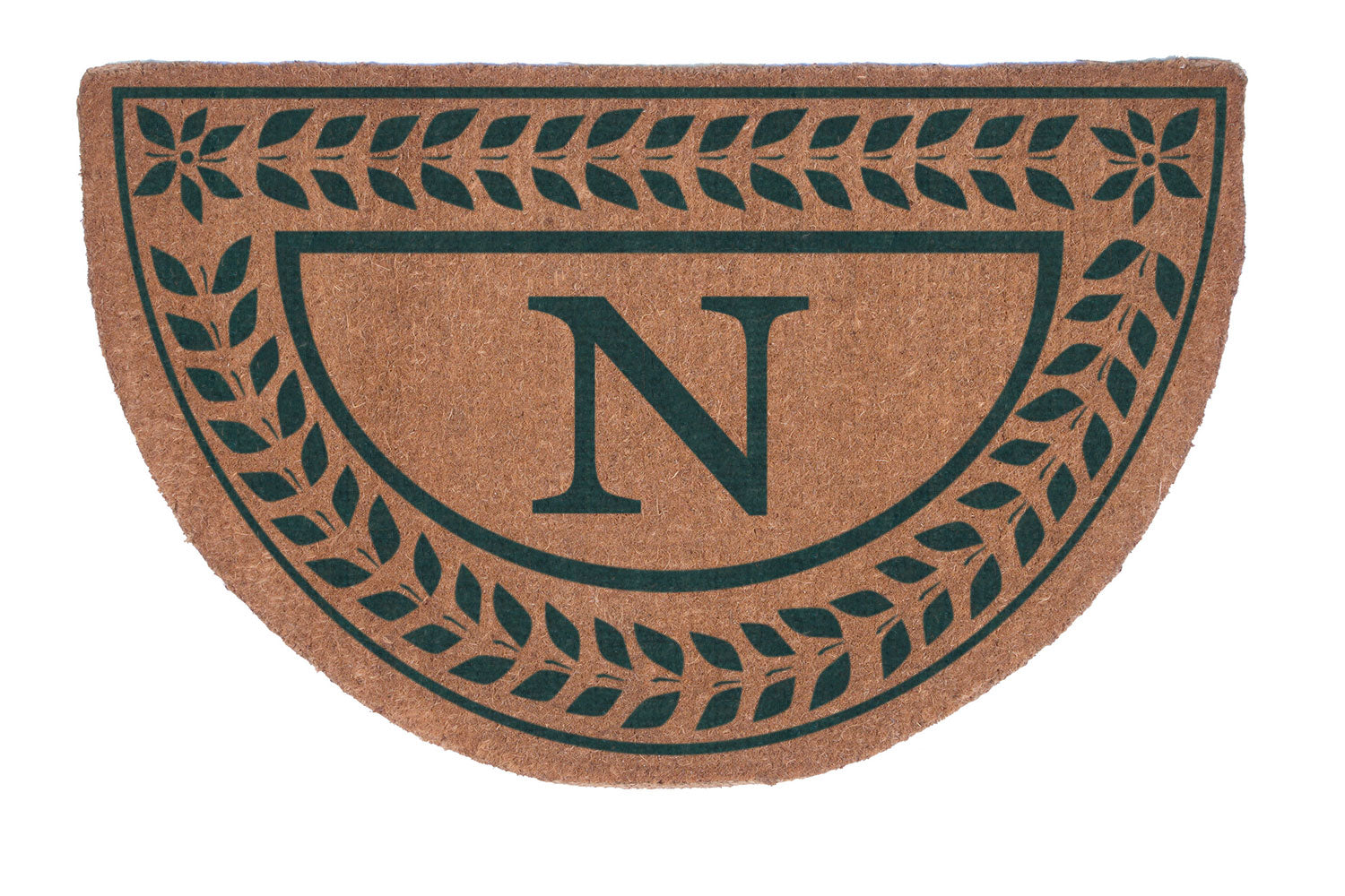 Half Round Leafy Vines Border Personalized Doormats