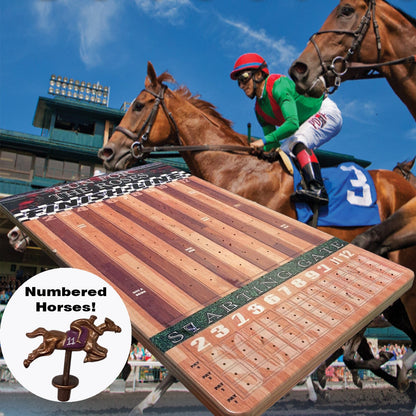 XL 18x30 Brown Striped Track Horse Race Party Game - New Heavy Duty Metal Horse Numbered 2-12
