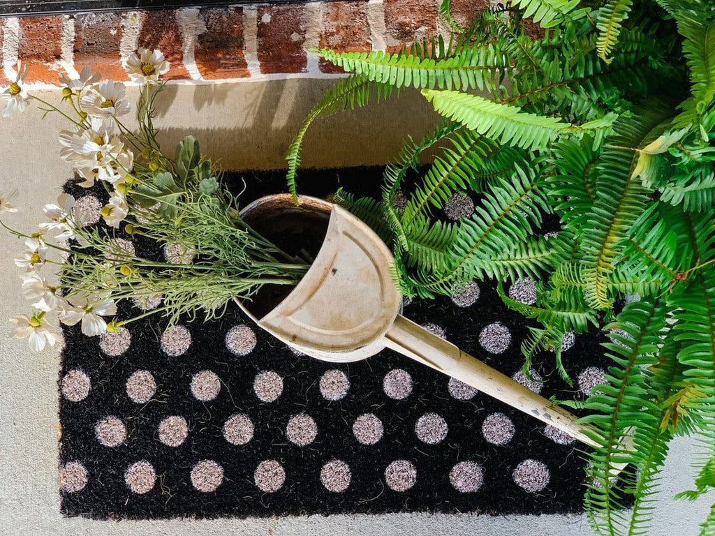 Polka Dots Handwoven Coco Doormat