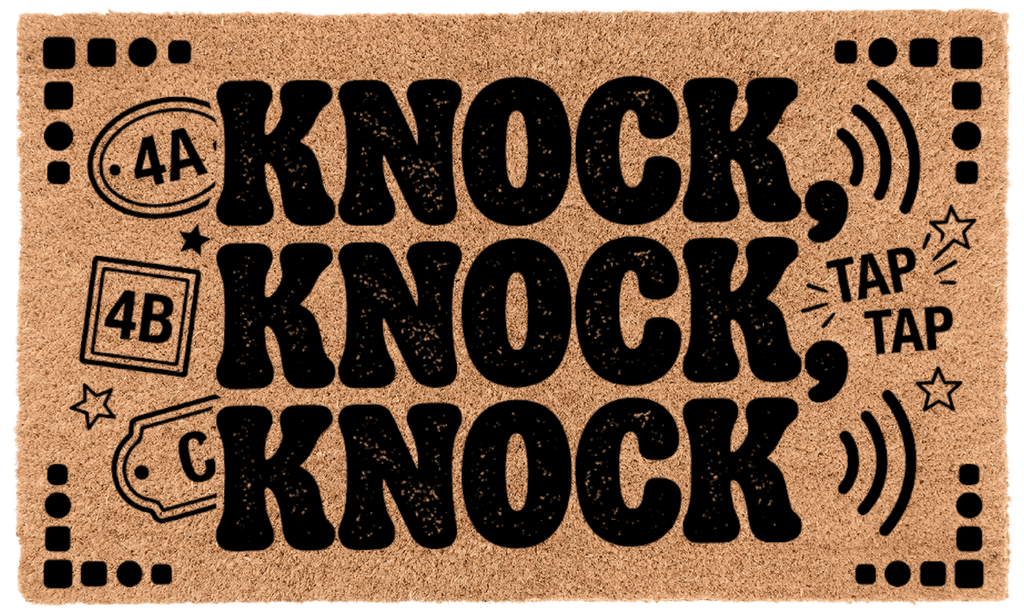 Knock, Knock, Knock Coir Mat