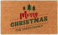 Personalized Merry Christmas Doormat