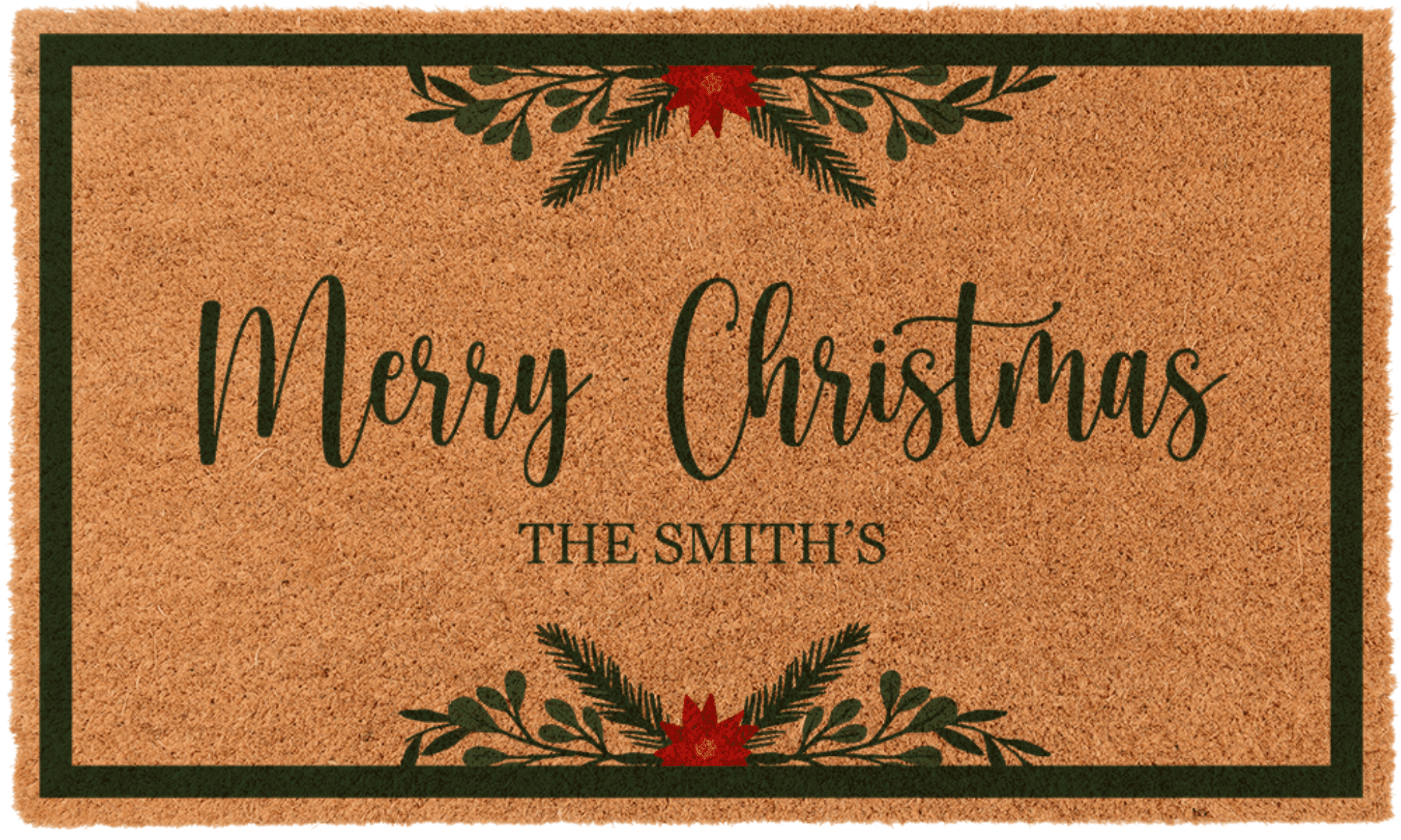 Personalized Bordered Christmas Doormat