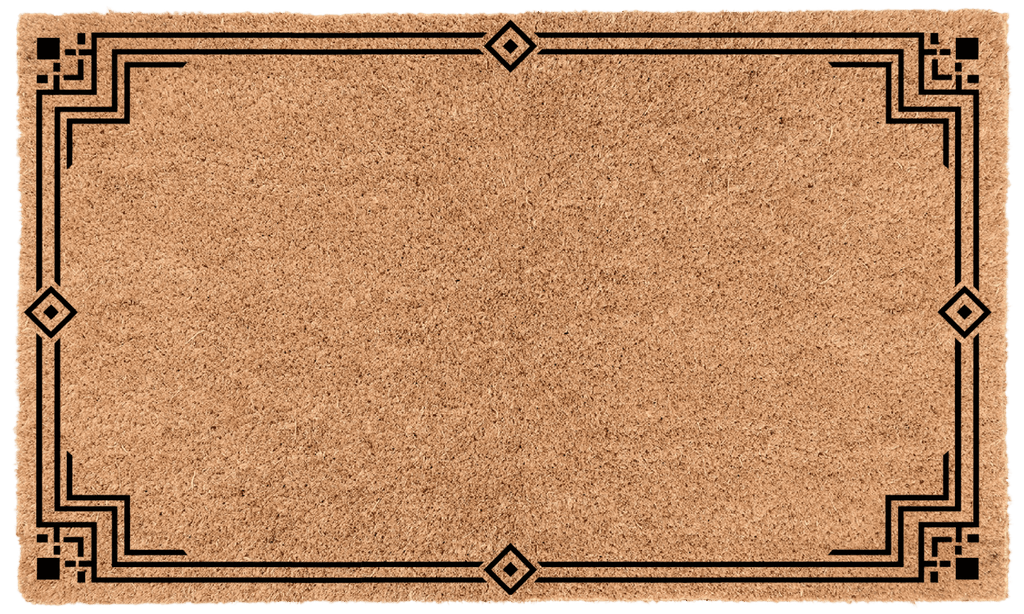 Modern Luxe Border Personalized Coir Mat
