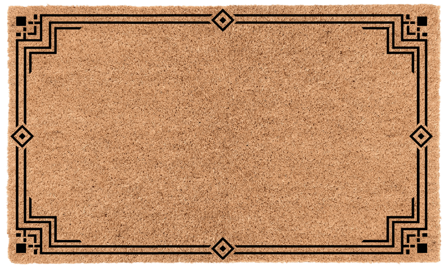 Modern Luxe Border Personalized Coir Mat