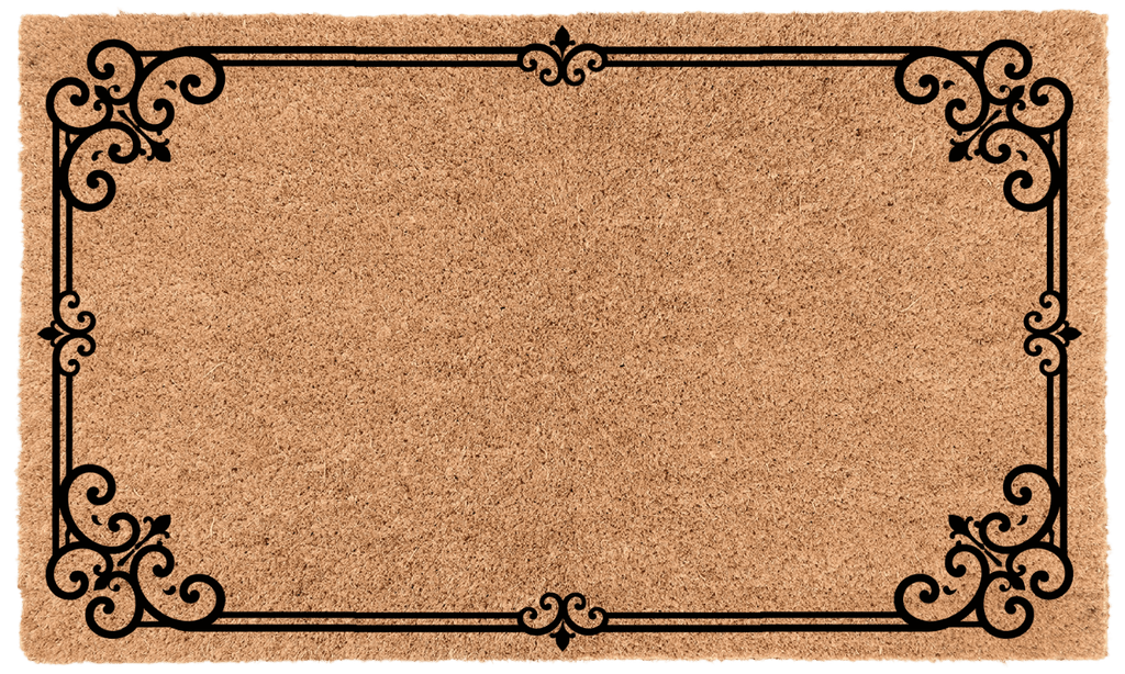 Parisian Ironwork Border Personalized Coir Mat