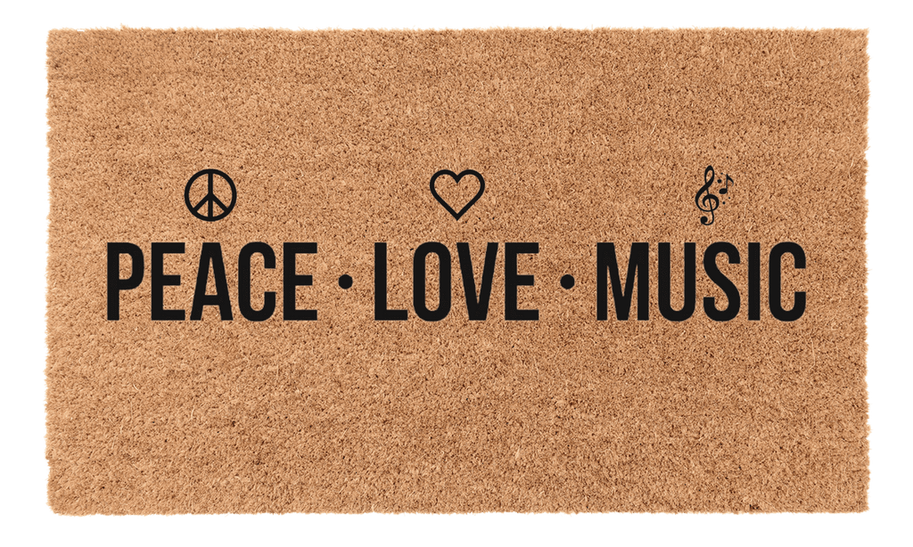 Peace Love Music Coir Mat