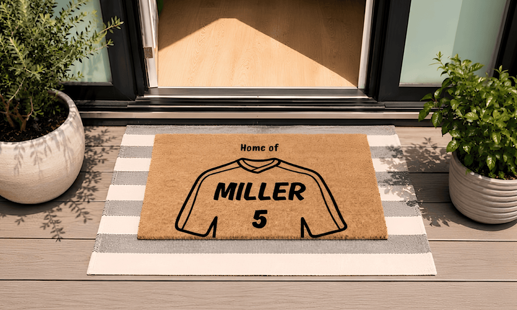 Personalized Jersey Print Coir Mat