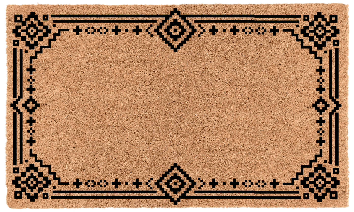 Pixel Border Personalized Coir Mat