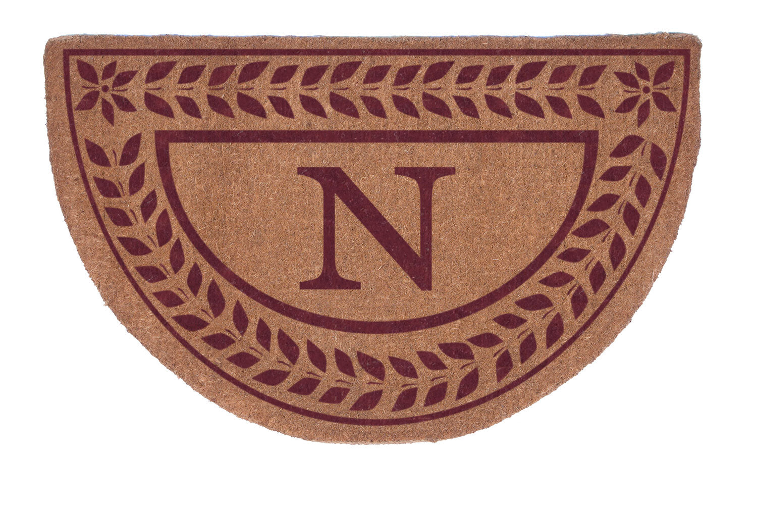 Half Round Leafy Vines Border Personalized Doormats
