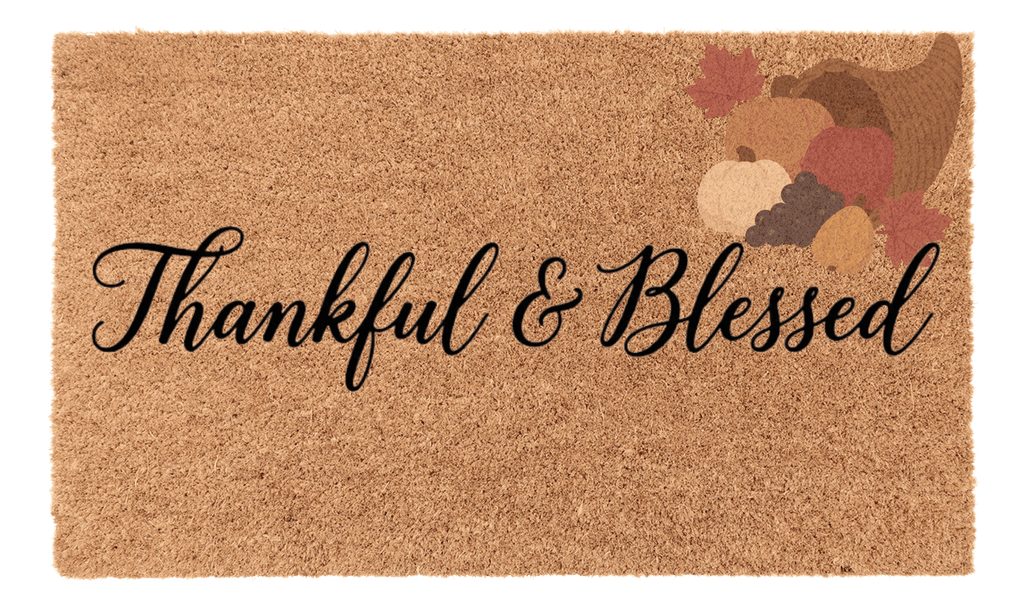 Thankful and Blessed Coir Mat