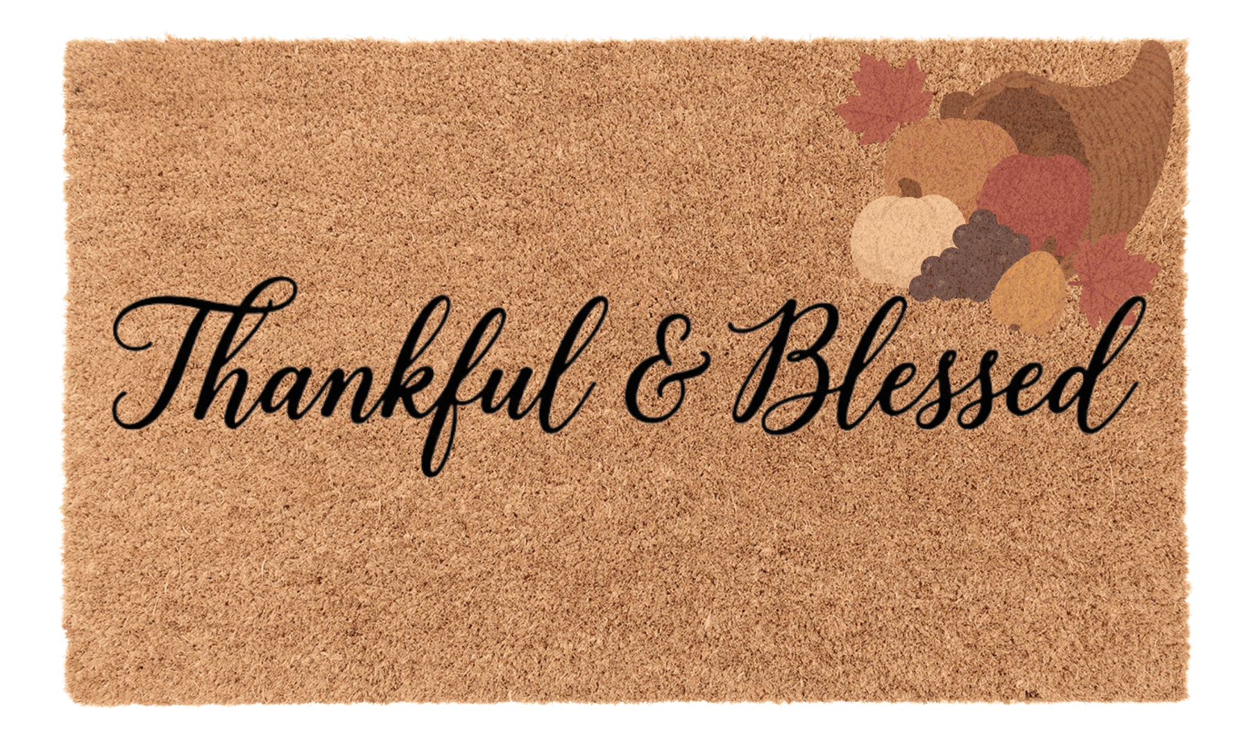 Thankful and Blessed Coir Mat