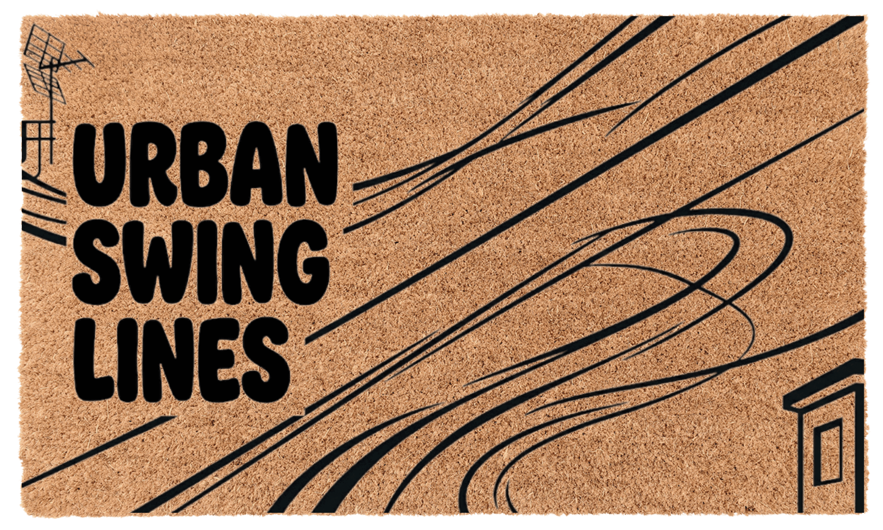 Urban Swing Lines Coir Mat