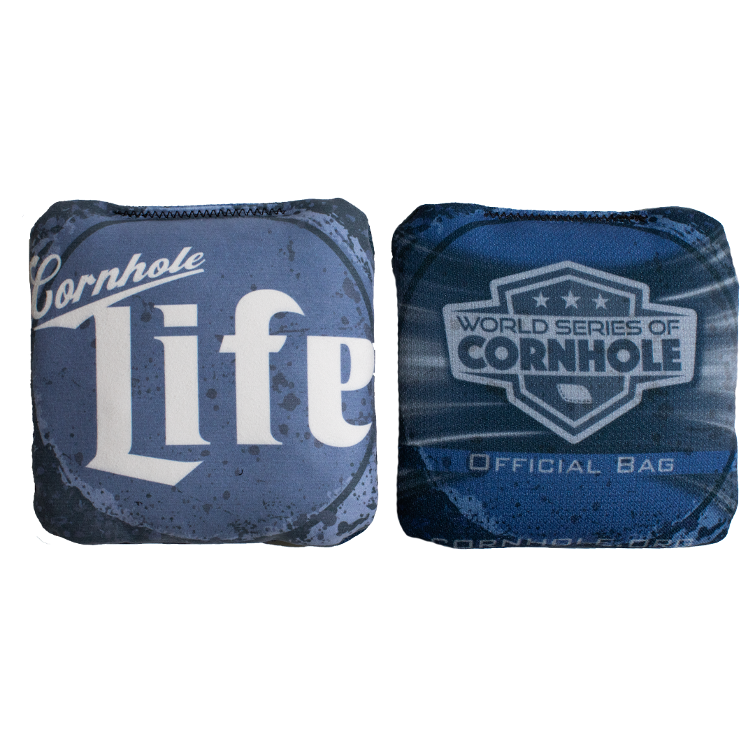 Cornhole Life Blue & White - 6 Inch WSOC Official Pro Cornhole Bags