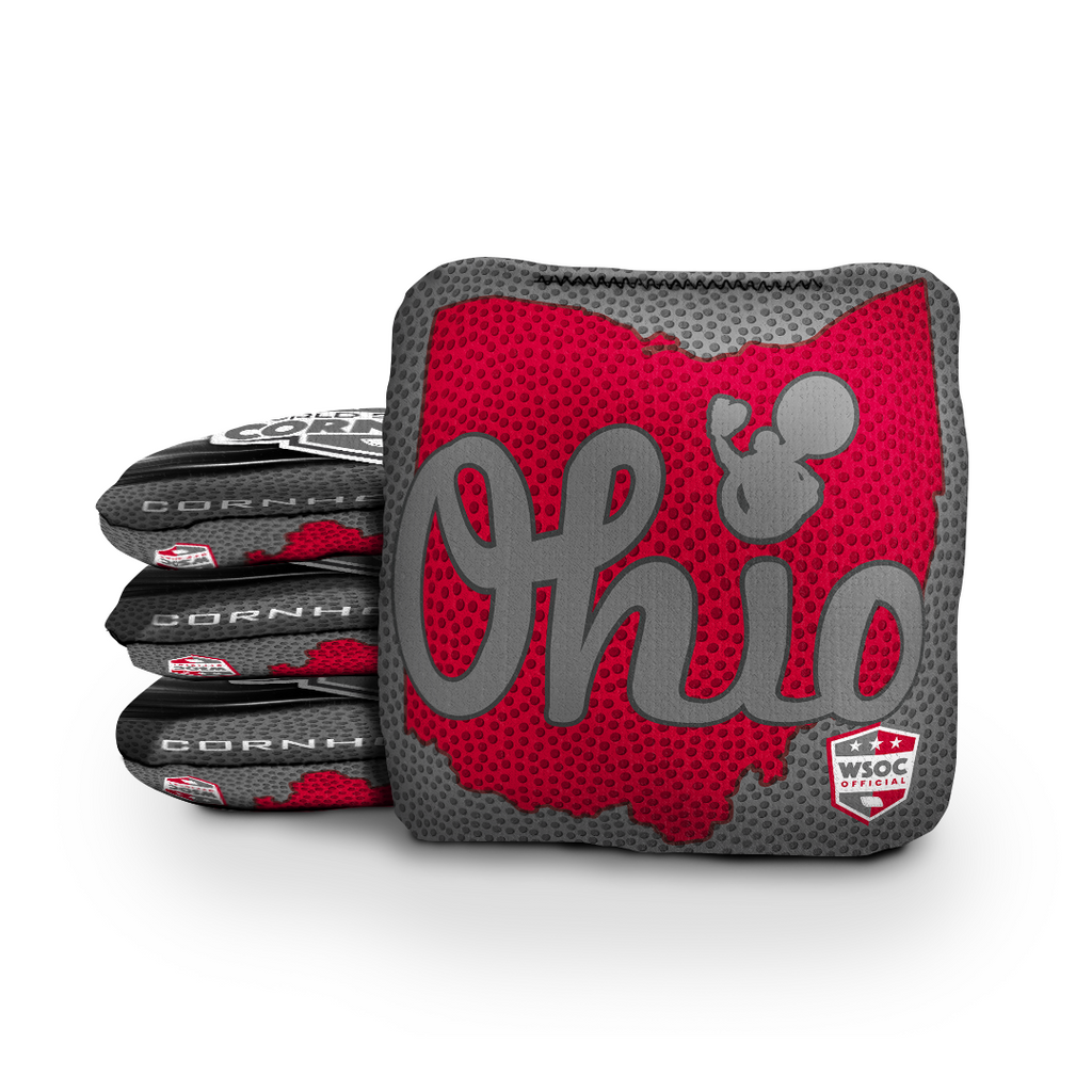 Ohio State Buckeyes Script Light Red - 6 Inch WSOC Official Pro Cornhole Bags