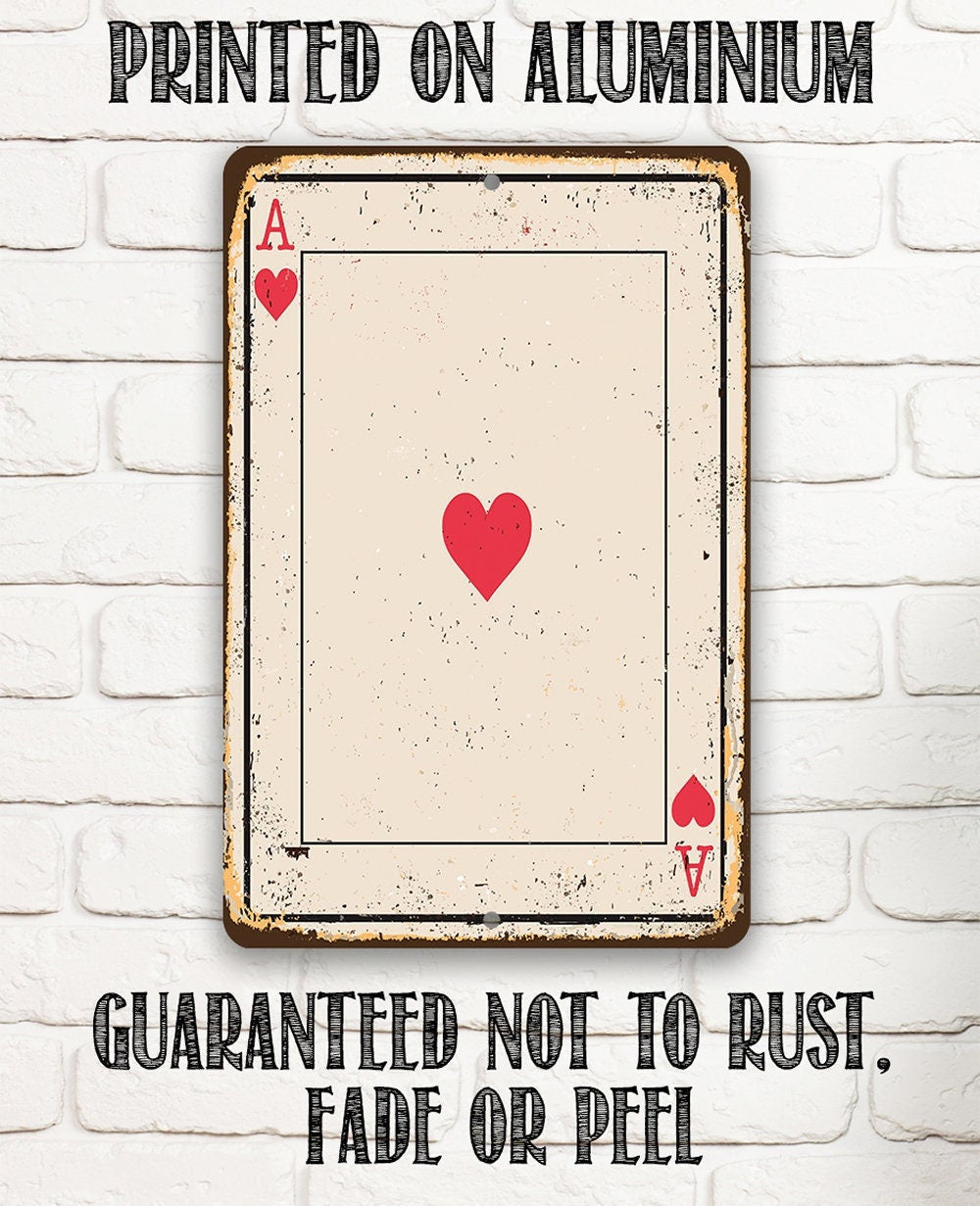 Ace of Hearts Card - Metal Sign