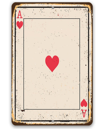 Ace of Hearts Card - Metal Sign