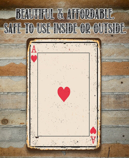 Ace of Hearts Card - Metal Sign