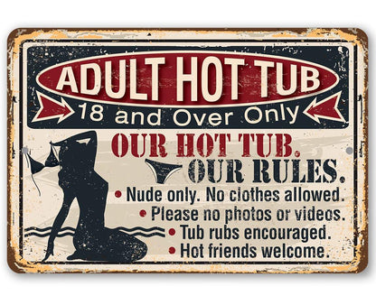 Adult Hot Tub - Metal Sign